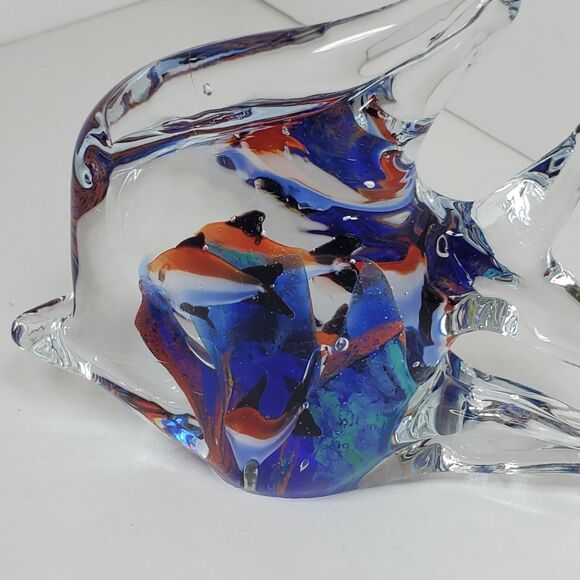 Vintage Morano Glass Fish Paperweight Aquarium Inside Nautical Decor - Picture 6 of 6